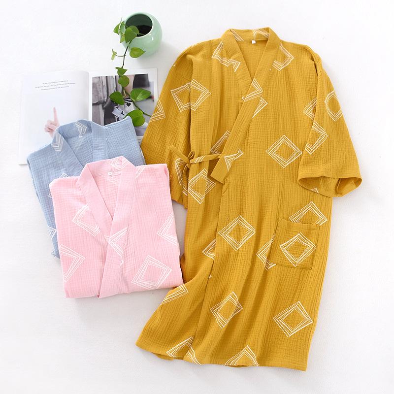 Women's Sleepwear Women Cotton Woven Kimono Robe Long Sleeve Geometric Printing Bathrobe Plus Size Loose Crepe Robes Home Dressing GownWomen, Blue
Women's Sleepwear Women Cotton Woven Kimono Robe Long Sleeve Geometric Printing Bathrobe Plus Size Loose Crepe Robes Home Dressing GownWomen, Blue