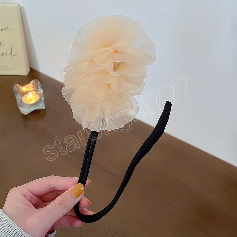 Women Elegant Flowers Bun Maruko Hairstyles Making Long Tools Sweet Headband Hairbands Fashion Hair Accessories