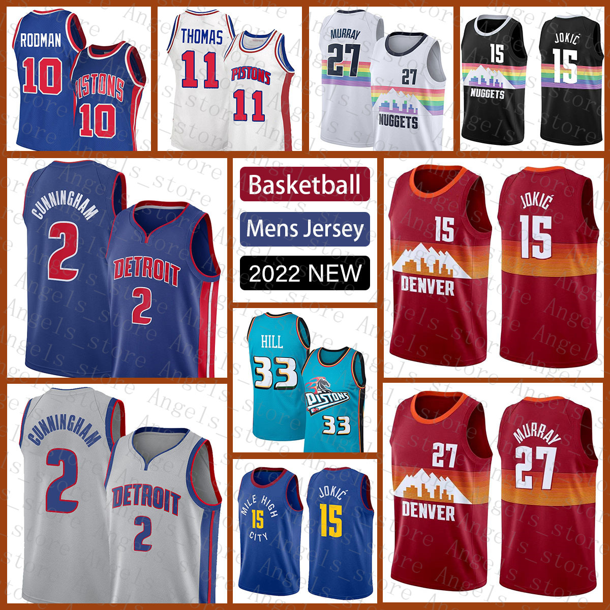 Basketball Jersey 2 33 11 15 27 Detroit''Pistons''Men Denver''Nuggets''Men Cade Cunningham Grant Hill Isiah Thomas Nikola Jamal Murray Jokic 827, Jersey-huosai
Basketball Jersey 2 33 11 15 27 Detroit''Pistons''Men Denver''Nuggets''Men Cade Cunningham Grant Hill Isiah Thomas Nikola Jamal Murray Jokic 827, Jersey-huosai