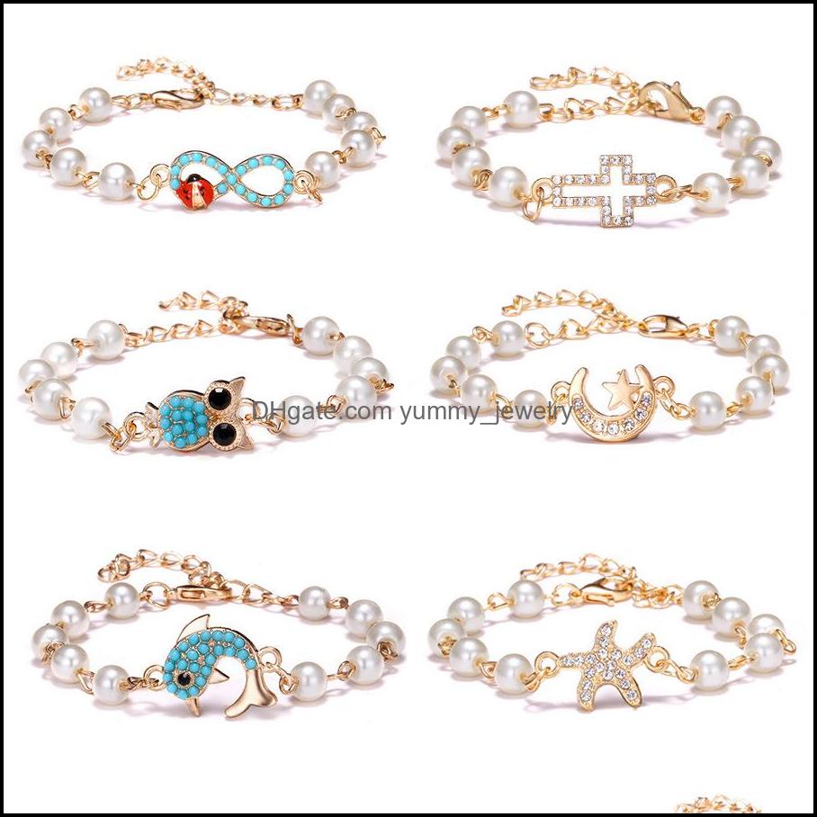 Id Identification Bracelets Jewelry Fashion Gold Color Moon Star Heart Infinity Charms Pearl Beaded For Women Charm Party Gift Drop Deliver
Id Identification Bracelets Jewelry Fashion Gold Color Moon Star Heart Infinity Charms Pearl Beaded For Women Charm Party Gift Drop Deliver