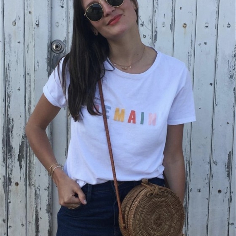 100% Cotton Ladies Round Neck Letter Print T Shirt Summer Women Printed Shirt Tees Top Multicolor optional Y200422, White
100% Cotton Ladies Round Neck Letter Print T Shirt Summer Women Printed Shirt Tees Top Multicolor optional Y200422, White
