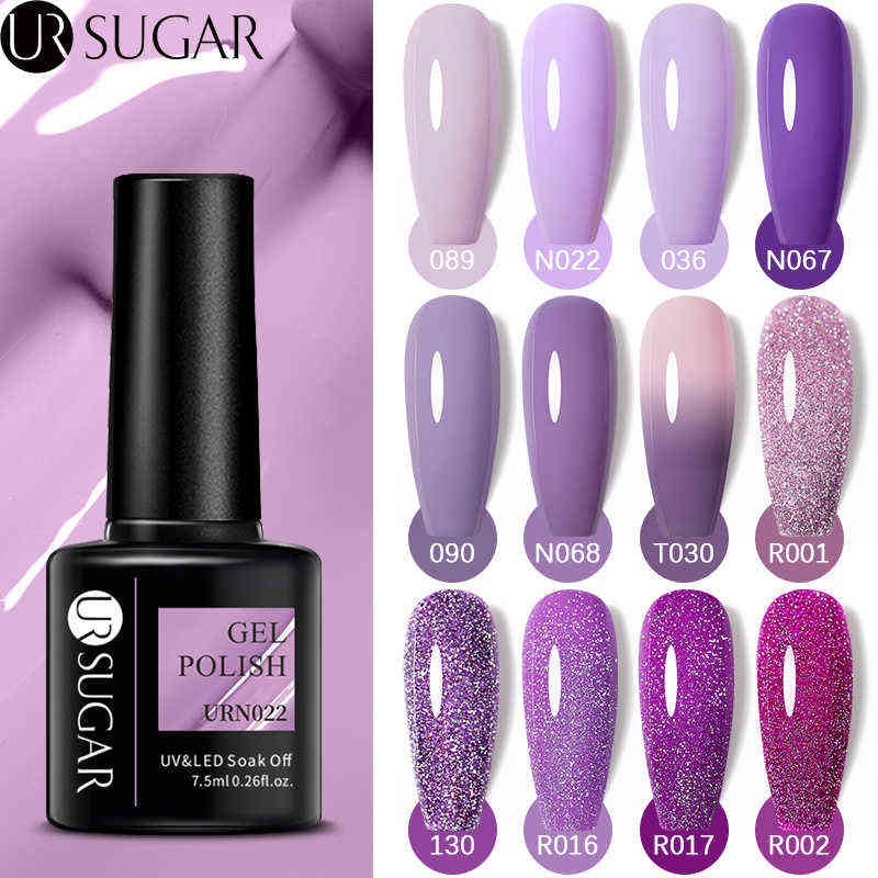 NXY Nail Gel 7 5ml Purple Series Polish Reflective Laser Glitter Semi Permanent Lamp Varnishes Soak Off Art Design 0328