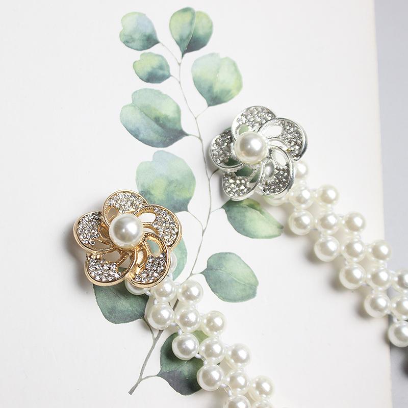 Belts Korean Women's String Of Pearl Flowers Spiral Rhinestone Decoration Waist Chain Elastic Thin Belt Skirt Accessories, Silver
Belts Korean Women's String Of Pearl Flowers Spiral Rhinestone Decoration Waist Chain Elastic Thin Belt Skirt Accessories, Silver