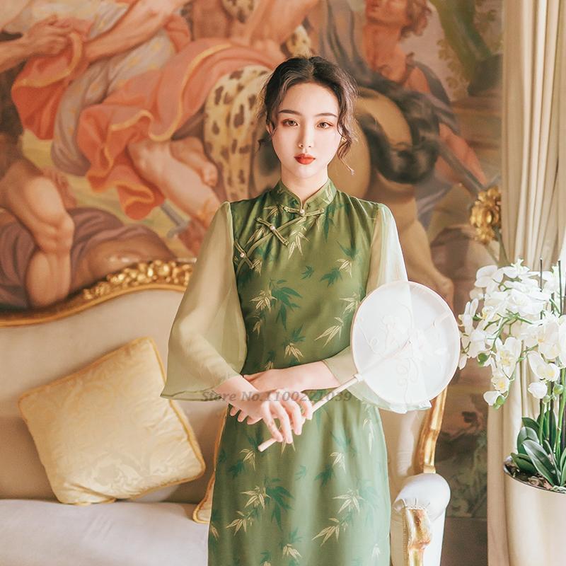 Ethnic Clothing Vintage Loose Qipao Elegant Women Cheongsam Dress Folk Style Traditional Pringting Chinese Party DressEthnic
Ethnic Clothing Vintage Loose Qipao Elegant Women Cheongsam Dress Folk Style Traditional Pringting Chinese Party DressEthnic