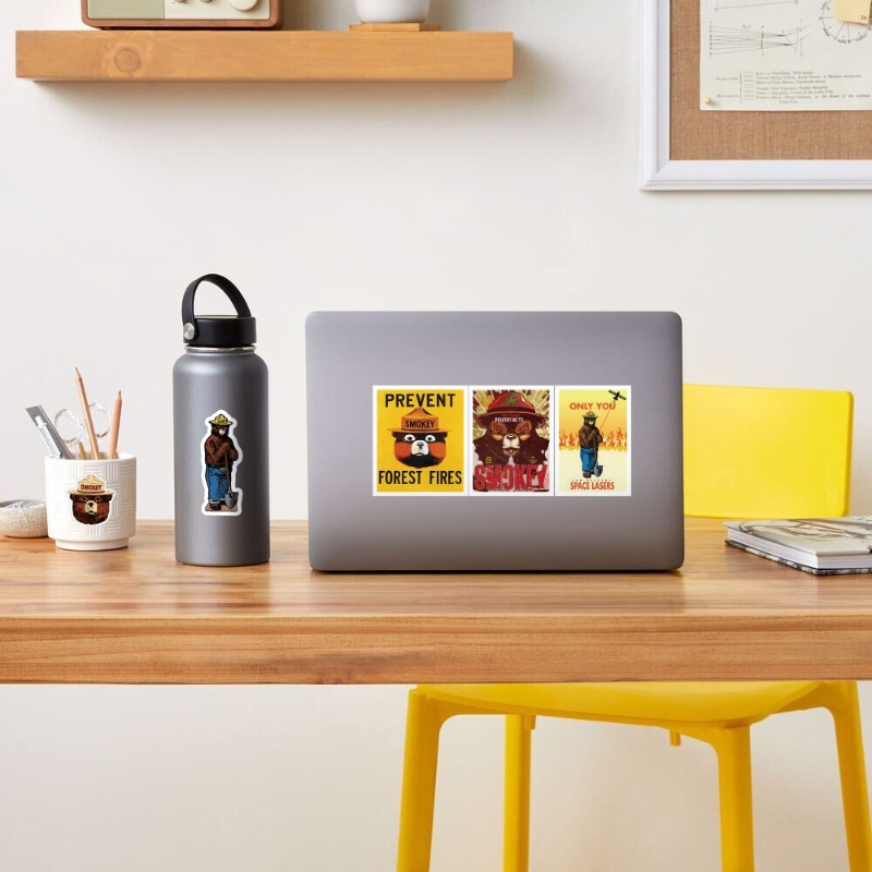 50Pcs Cartoon Smokey Bear Sticker Funny Lucky Bear Graffiti Kids Motorcycle Bicycle Decals