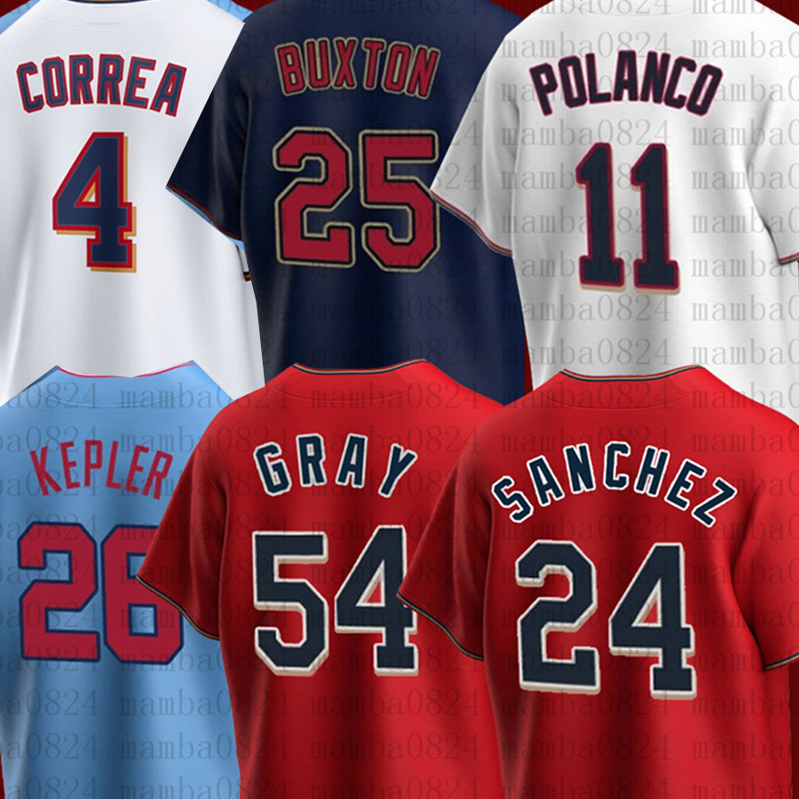 4 Carlos Correa Twins Baseball Jerseys 11 Jorge Polanco Gary Sanchez Sonny Gray 26 Max Kepler Gio Urshela Alex Kirilloff 67 Gilberto Celestino, Men(shuang cheng r)
4 Carlos Correa Twins Baseball Jerseys 11 Jorge Polanco Gary Sanchez Sonny Gray 26 Max Kepler Gio Urshela Alex Kirilloff 67 Gilberto Celestino, Men(shuang cheng r)