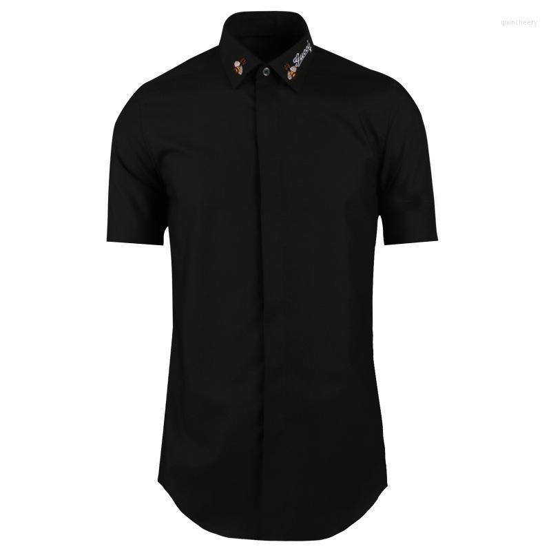 Men's Dress Shirts Men Shirt Fashion Close-up Collar Small Bee Embroidery Pure Cotton Short-sleeved Black And White Size ShirtMen's Quin22
Men's Dress Shirts Men Shirt Fashion Close-up Collar Small Bee Embroidery Pure Cotton Short-sleeved Black And White Size ShirtMen's Quin22
