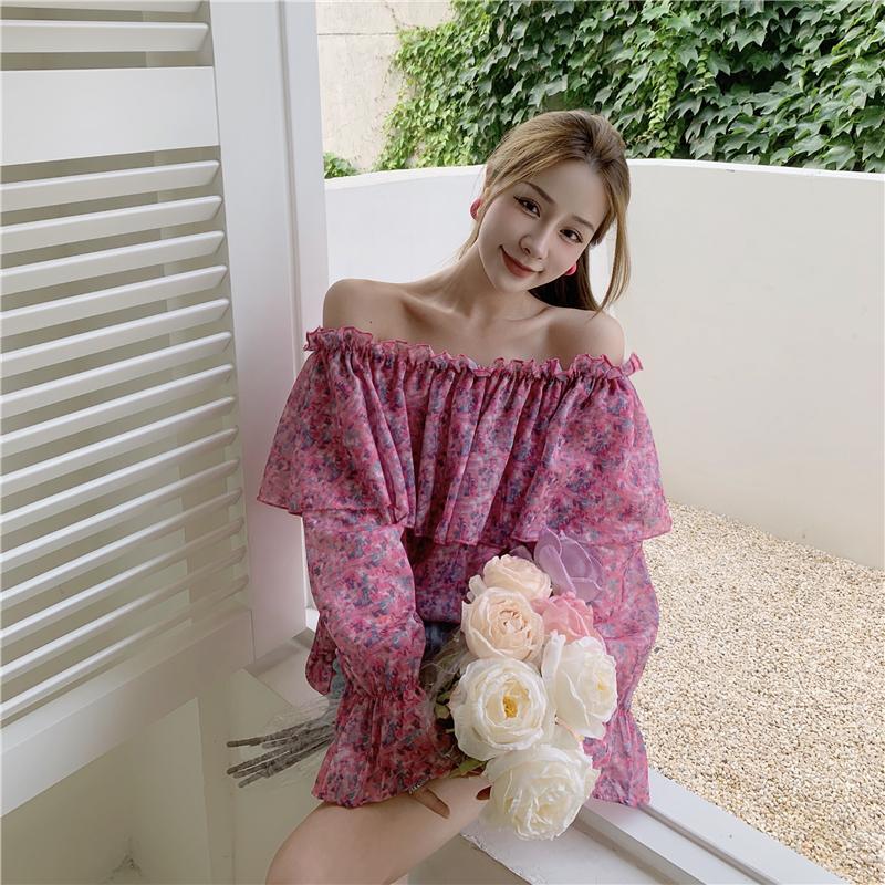 Women's Blouses & Shirts Fairy Shoulderless Female Floral Flare Sleeve Ruffled Collar Woman Chiffon Fashion Printing Women Clothes LooseWome, The picture color
Women's Blouses & Shirts Fairy Shoulderless Female Floral Flare Sleeve Ruffled Collar Woman Chiffon Fashion Printing Women Clothes LooseWome, The picture color