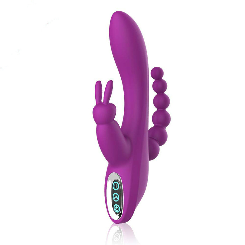 12 Function Rabbit Vibrator G-spot and P-spot Anal Triple Curve Rechargeable Dildo for Women Clit Stimulator 220325