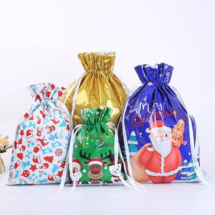 2023 New Christmas Decorations gift wrap drawstring bag aluminum foil candy packaging bag
2023 New Christmas Decorations gift wrap drawstring bag aluminum foil candy packaging bag
