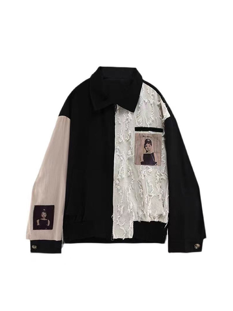 Patchwork Printed Jacket Female Gothic Hip-hop Street Style Jacket Y2K Baseball Uniform Coat Bomber Top, Black
Patchwork Printed Jacket Female Gothic Hip-hop Street Style Jacket Y2K Baseball Uniform Coat Bomber Top, Black