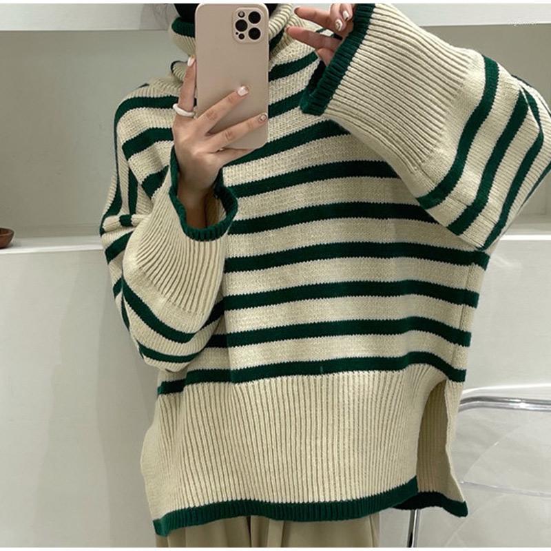 Women's Sweaters Women Turtleneck Striped Knitted Sweater Flare Sleeve Split Pullover Ladies Winter Korean Fashion Casual Loose TopWomen's O, Red 01
Women's Sweaters Women Turtleneck Striped Knitted Sweater Flare Sleeve Split Pullover Ladies Winter Korean Fashion Casual Loose TopWomen's O, Red 01