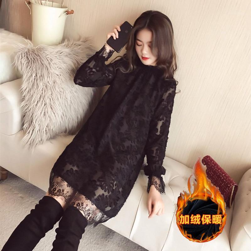 Velvet Lace Bottom Shirt Women Medium And Long Autumn Winter 2022 Korean Version Of The Small Gauze In Blouse Women' Blouses & Shirts, Beige
Velvet Lace Bottom Shirt Women Medium And Long Autumn Winter 2022 Korean Version Of The Small Gauze In Blouse Women' Blouses & Shirts, Beige