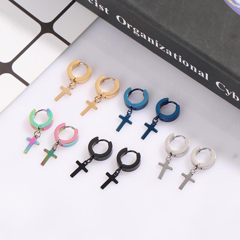 Dangle & Chandelier 1Pc/1Pair Stainless Steel Punk Men Cross Earrings Simple Stud Drop Women Black/Silver Color Gothic Rock Ear Rings
Dangle & Chandelier 1Pc/1Pair Stainless Steel Punk Men Cross Earrings Simple Stud Drop Women Black/Silver Color Gothic Rock Ear Rings