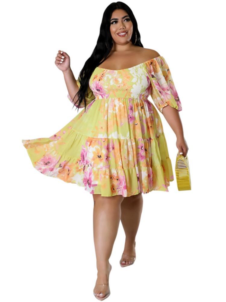 Plus Size Dresses Women Dress Slash Neck Puff Sleeve Empire Splice Ropa Mujer Summer Fashion Floral Sweet Oversize Short 2022Plus, Green
Plus Size Dresses Women Dress Slash Neck Puff Sleeve Empire Splice Ropa Mujer Summer Fashion Floral Sweet Oversize Short 2022Plus, Green