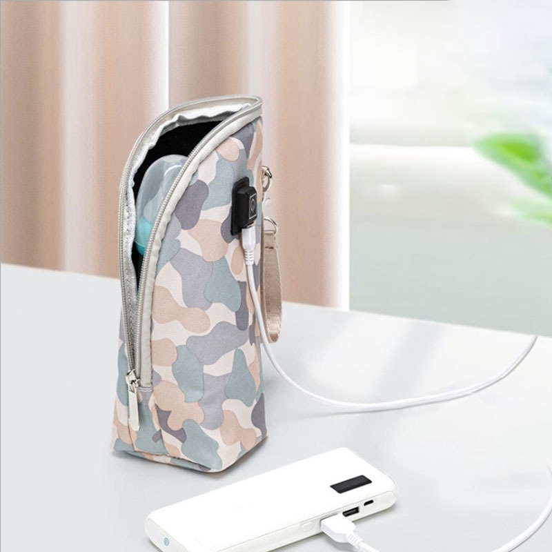 Baby Bottle Warmers Portable Travel USB Insulation Warmer Bag Infant Feeding Milk Bottle Heated Baby Accessories chauffe biberon 220512