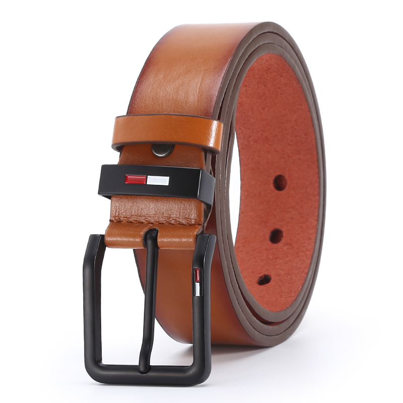 Men's PU Alloy Square Buckle Business Leisure Belts Fashion Black Coffee Brown 220411