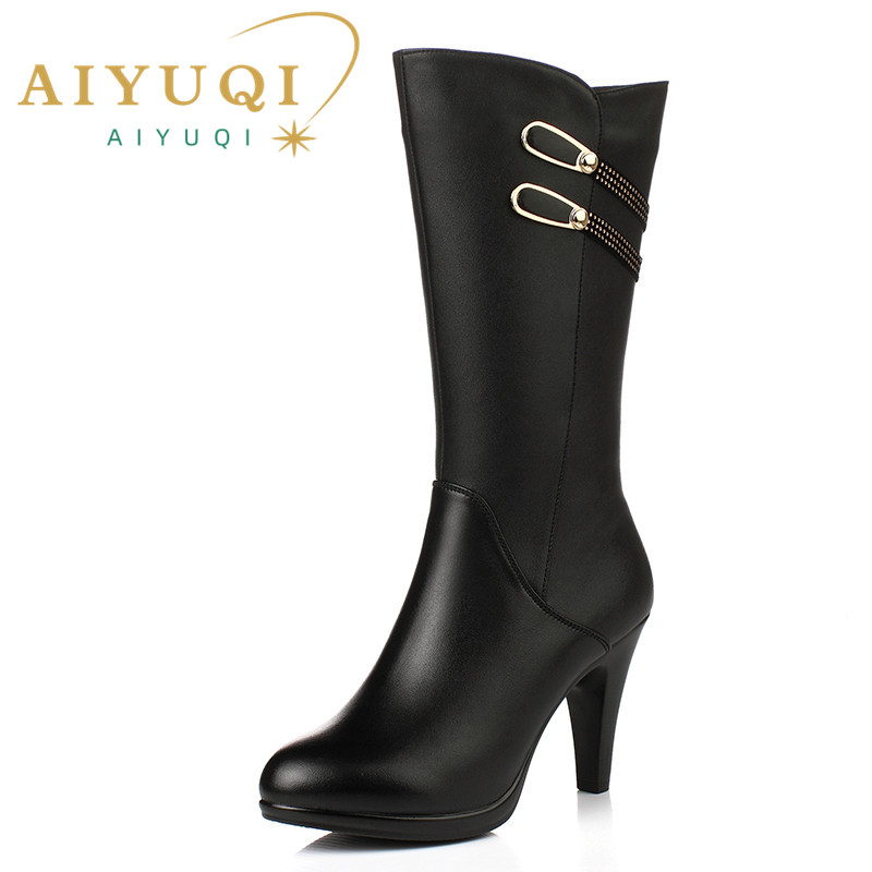 AIYUQI Women Long Boots High Heel 2022 Latest Genuine Leather Women Fashion Boots Stiletto Warm Breathable Female Winter Boots, Black
AIYUQI Women Long Boots High Heel 2022 Latest Genuine Leather Women Fashion Boots Stiletto Warm Breathable Female Winter Boots, Black