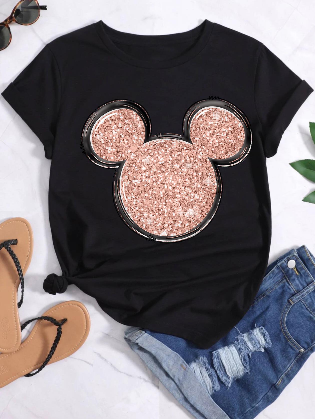 Female Clothes Women Pink Mouse T Shirts Black T-shirt Womens Clothing Summer Fashion Short Sleeves Tops Cartoon Casual Kawaii, Color4
Female Clothes Women Pink Mouse T Shirts Black T-shirt Womens Clothing Summer Fashion Short Sleeves Tops Cartoon Casual Kawaii, Color4