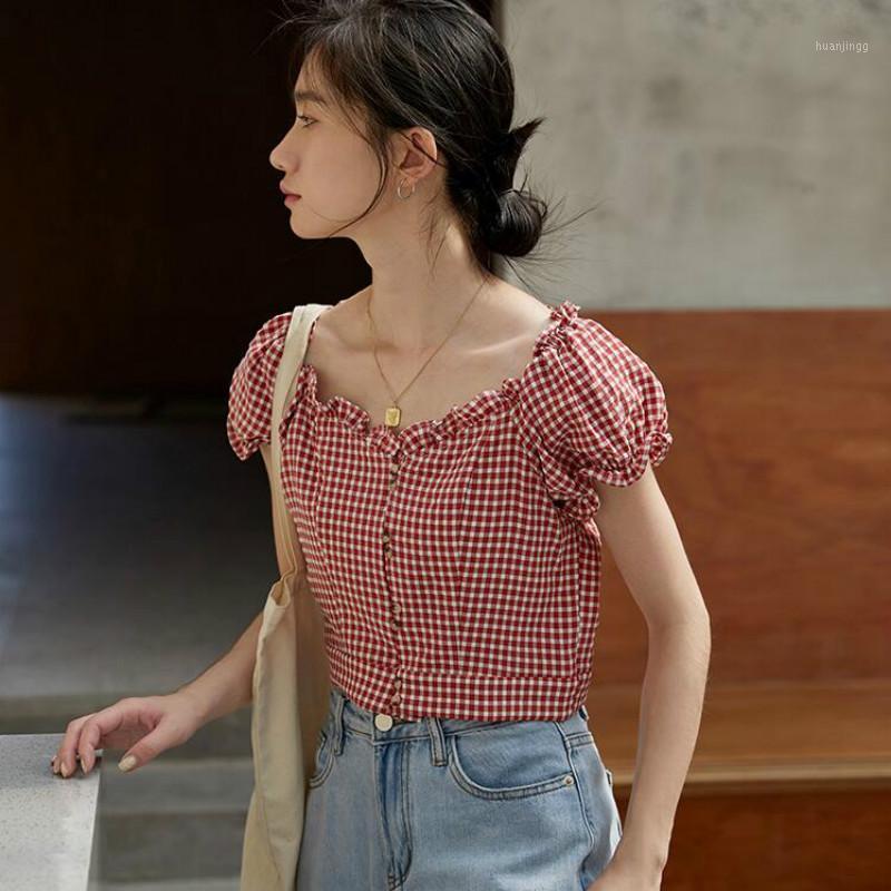 Women Vintage Square Collar Short Sleeve Crop Top 2022 Summer Plaid Printed Blouse Ladies Chic Small Shirts Woman Blouses Women, Black
Women Vintage Square Collar Short Sleeve Crop Top 2022 Summer Plaid Printed Blouse Ladies Chic Small Shirts Woman Blouses Women, Black