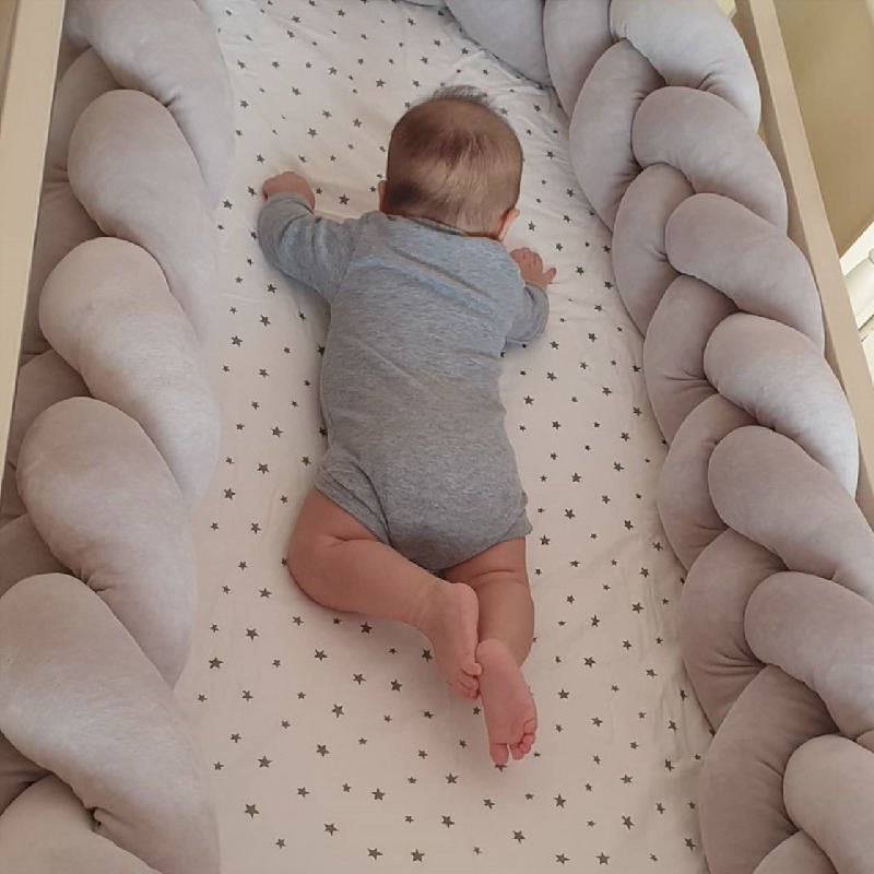1M2M3M4M Baby Bed Bumper Braid Long Handmade Knotted Weaving Plush Crib Protector Infant Knot Pillow Room Decor 220531 240925