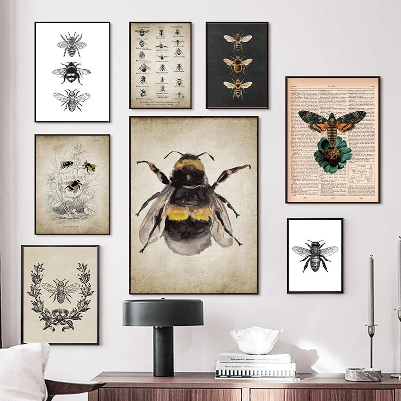Paintings Vintage Insect Bee Poster Prints Natural Education Wall Art Canvas Painting Picture Reproduction Biology Print Farmhouse Decor
Paintings Vintage Insect Bee Poster Prints Natural Education Wall Art Canvas Painting Picture Reproduction Biology Print Farmhouse Decor