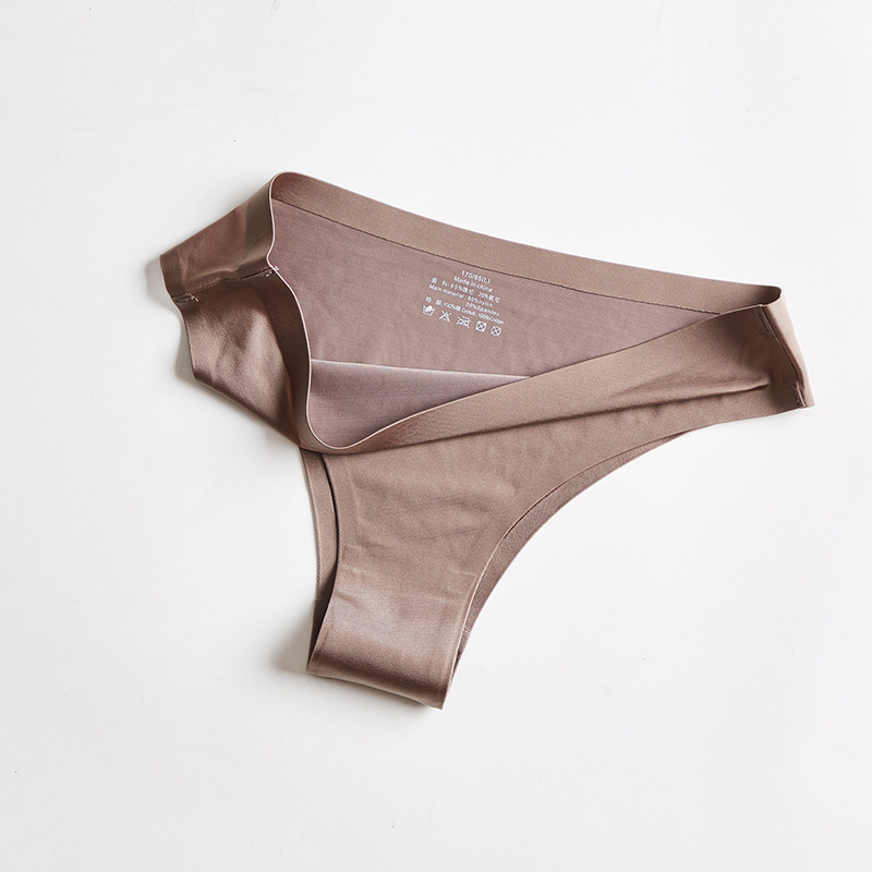 Seamless Lady Thong Soft Ice Silk G String Low Waist Women Underwear Sexy Panties High Quality Satin T- Back Lingerie thong 220426