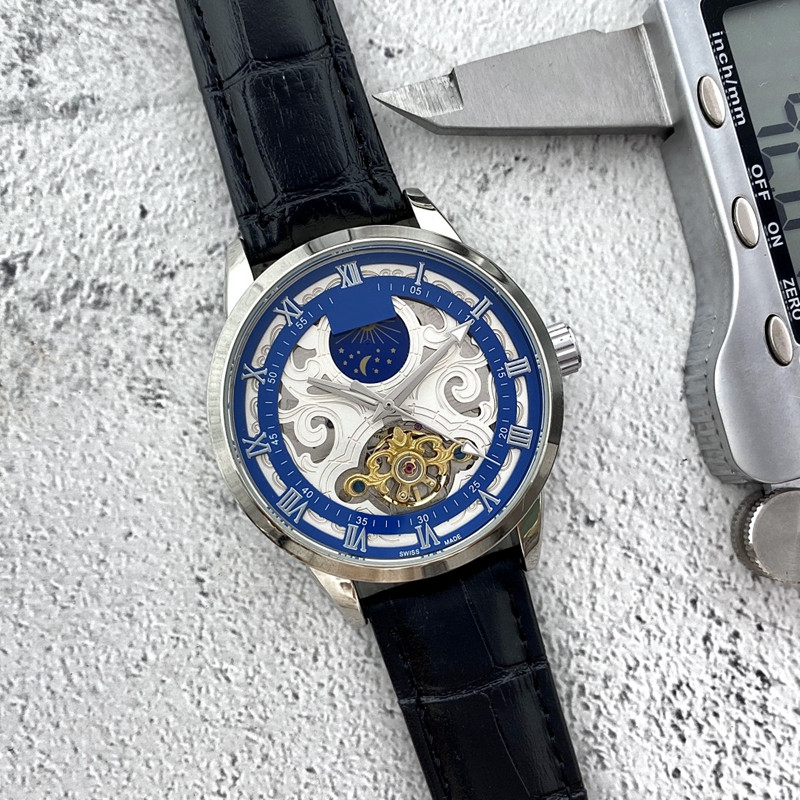 2022 New luxury mens watches tourbillon Three stitches automatic Mechanical watch high quality European Top brand moon Phase leather strap Fashion sport style
2022 New luxury mens watches tourbillon Three stitches automatic Mechanical watch high quality European Top brand moon Phase leather strap Fashion sport style