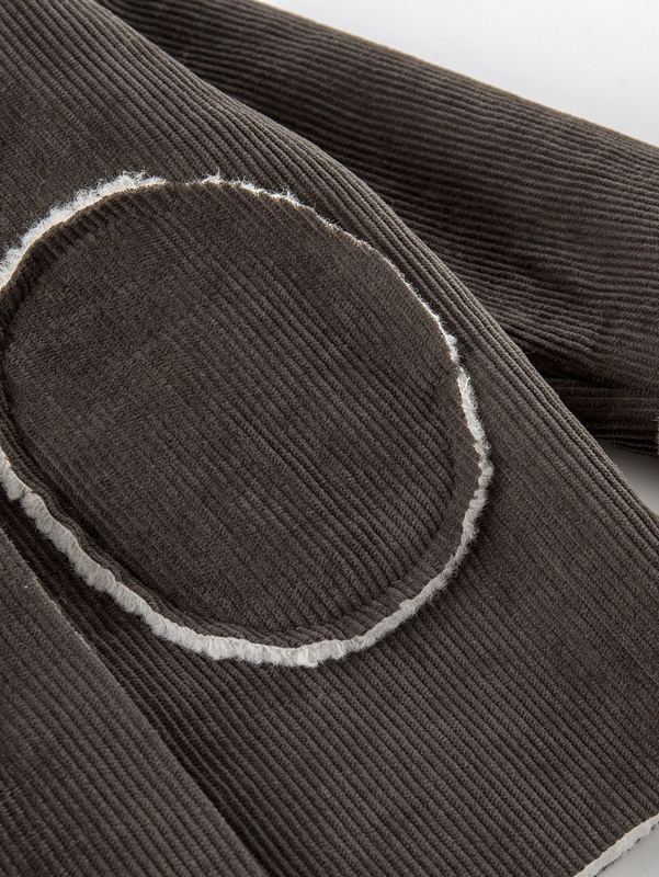 Toddler Boys Double Pocket Drop Shoulder Teddy Lined Corduroy Coat SHE