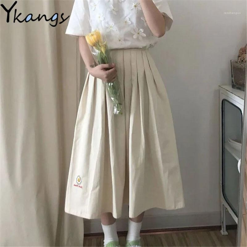 Skirts Casual Loose Pleated Cargo Skirt Women Summer College Style Wild 2022 Korean Flower Embroidery Simple Saia Students, Deep blue
Skirts Casual Loose Pleated Cargo Skirt Women Summer College Style Wild 2022 Korean Flower Embroidery Simple Saia Students, Deep blue