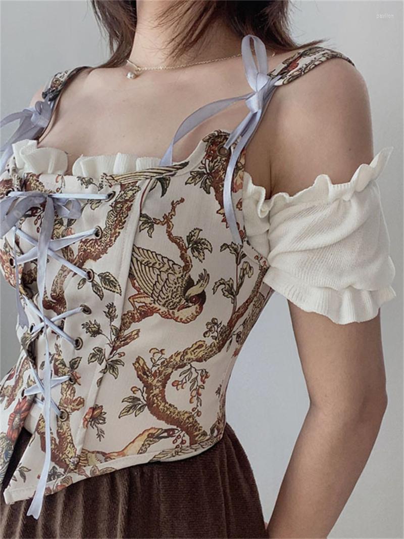 Women's Tanks & Camis Floral Print Vintage Corset Crop Top Women Fashion Trend Summer Lace Edge Tops Female Retro Sexy Slim Fit Camisole Ves
Women's Tanks & Camis Floral Print Vintage Corset Crop Top Women Fashion Trend Summer Lace Edge Tops Female Retro Sexy Slim Fit Camisole Ves