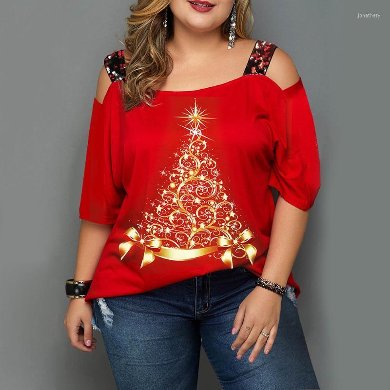 Women's Plus Size T-Shirt Fashion Christmas Blouse Women Cold Shoulder Short Sleeve Strap Tops Loose Oversized T Shirt Clothing Jona22, Black
Women's Plus Size T-Shirt Fashion Christmas Blouse Women Cold Shoulder Short Sleeve Strap Tops Loose Oversized T Shirt Clothing Jona22, Black