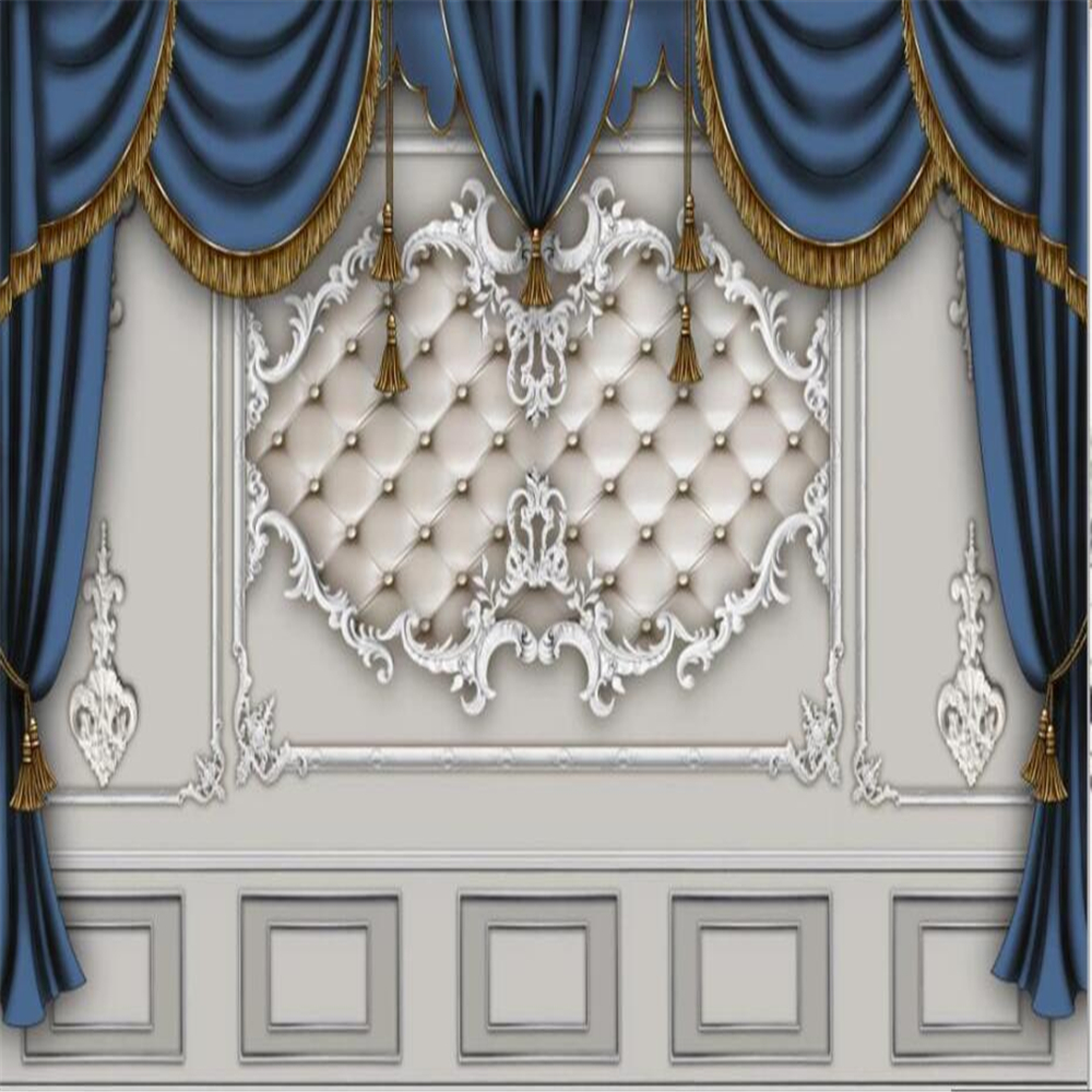 Custom photo wallpaper mural Modern European style curtain plaster pattern European 3D background wall 3d wallpaper
