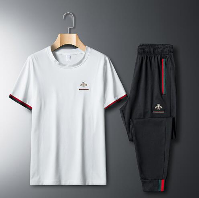 Mens Fashion Tracksuits 2022 Summer T Shirts + Pants Clothing Sets Bee Embroidery Casual Streetwear Trend Suits Men Breathable Tees Pants 3 Colors, White+black
Mens Fashion Tracksuits 2022 Summer T Shirts + Pants Clothing Sets Bee Embroidery Casual Streetwear Trend Suits Men Breathable Tees Pants 3 Colors, White+black