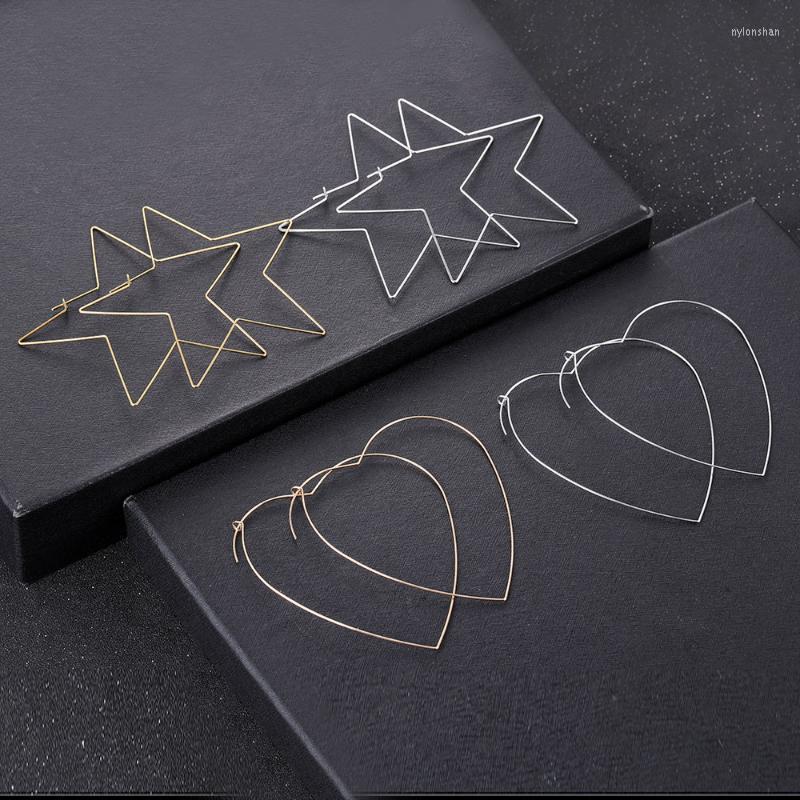 Hoop Earrings & Huggie Fashion Set Hollow Simple Large Heart Pentagram Shaped Jewelry Street Trendy Decoratio Pair WomenHoop
Hoop Earrings & Huggie Fashion Set Hollow Simple Large Heart Pentagram Shaped Jewelry Street Trendy Decoratio Pair WomenHoop