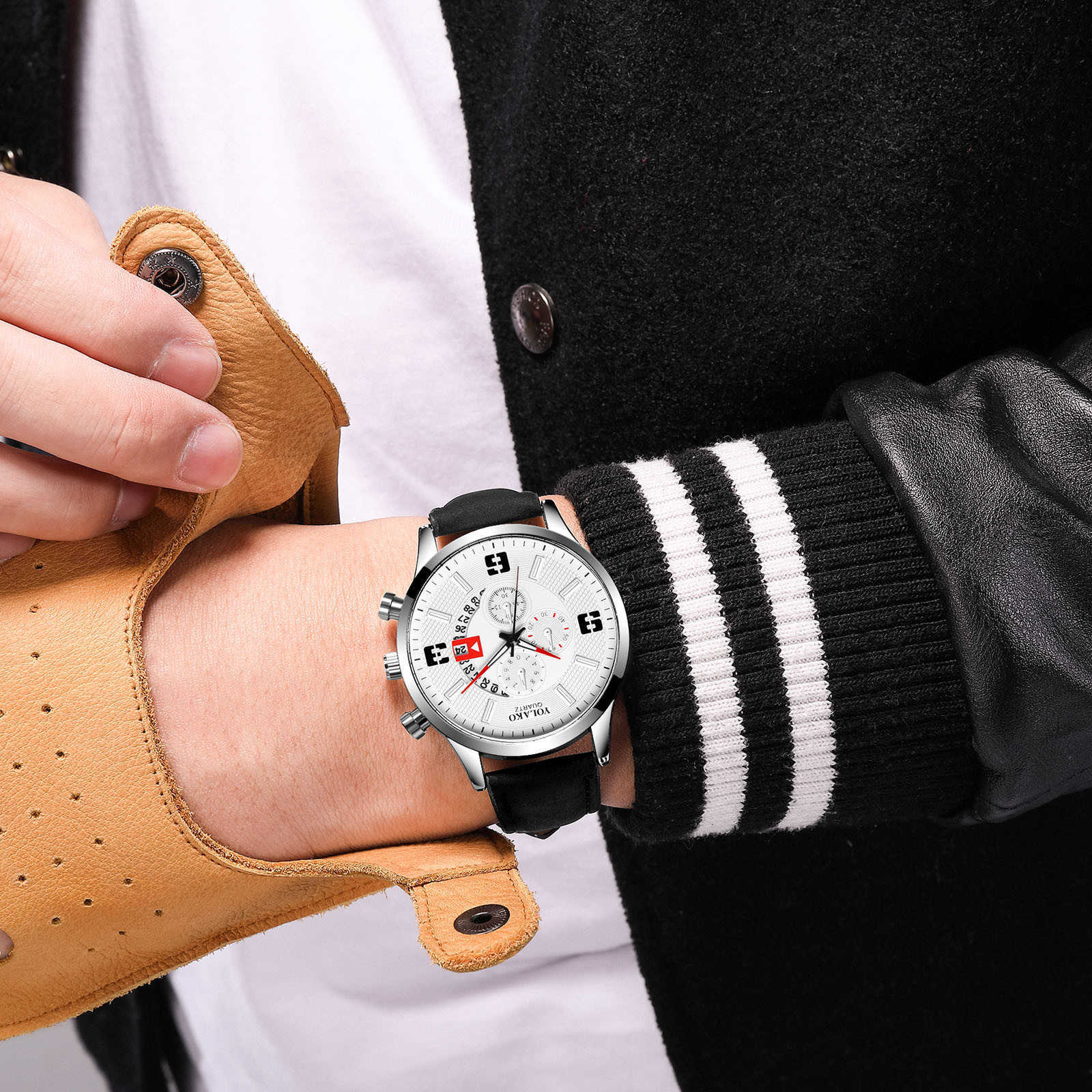 Men Quartz Watch Auto Date Fashion Dial Black Leather Belt Strap for Casual Bracele Wristwatch Drop Ship
Men Quartz Watch Auto Date Fashion Dial Black Leather Belt Strap for Casual Bracele Wristwatch Drop Ship