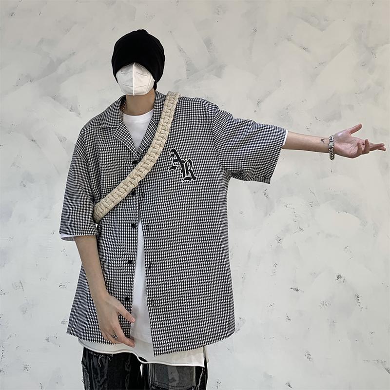 Men' Casual Shirts Mens Houndstooth Short Sleeve Summer Fashion Trends Oversized Clothes Teenage Loose Fit Button Up Blouse Beach Streetwea, Black
Men' Casual Shirts Mens Houndstooth Short Sleeve Summer Fashion Trends Oversized Clothes Teenage Loose Fit Button Up Blouse Beach Streetwea, Black