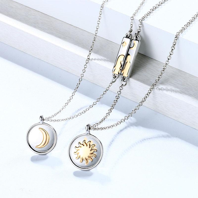 Pendant Necklaces 2pcs/set Magnetic Lover Necklace Choker Sun Moon Round Magnet For Women Men Girl Boys Lady Valentine's Day GiftPendant
Pendant Necklaces 2pcs/set Magnetic Lover Necklace Choker Sun Moon Round Magnet For Women Men Girl Boys Lady Valentine's Day GiftPendant