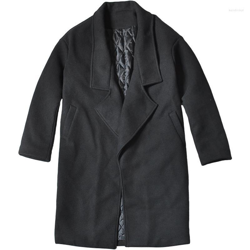 Men's Wool & Blends Yamamoto Winter Medium Long Tweed Coat Dark Trend Youth Plus Cotton Turn-Down Collar Casual Garment Kend22, Black
Men's Wool & Blends Yamamoto Winter Medium Long Tweed Coat Dark Trend Youth Plus Cotton Turn-Down Collar Casual Garment Kend22, Black
