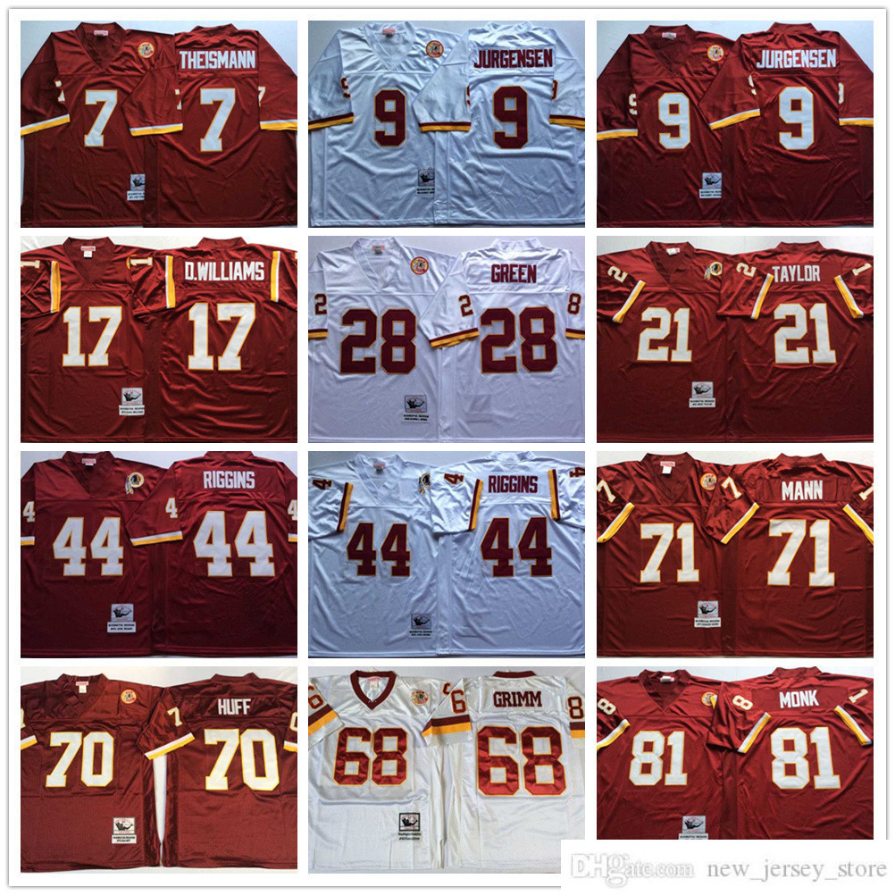 NCAA Vintage Mitchell and Ness Football 7 Theismann Jerseys Retro Stitch Jurgensen Grimm Monk Huff Baugh Riggins Taylor Jerseys Mann Williams Jersey Red White, Same as picture
NCAA Vintage Mitchell and Ness Football 7 Theismann Jerseys Retro Stitch Jurgensen Grimm Monk Huff Baugh Riggins Taylor Jerseys Mann Williams Jersey Red White, Same as picture