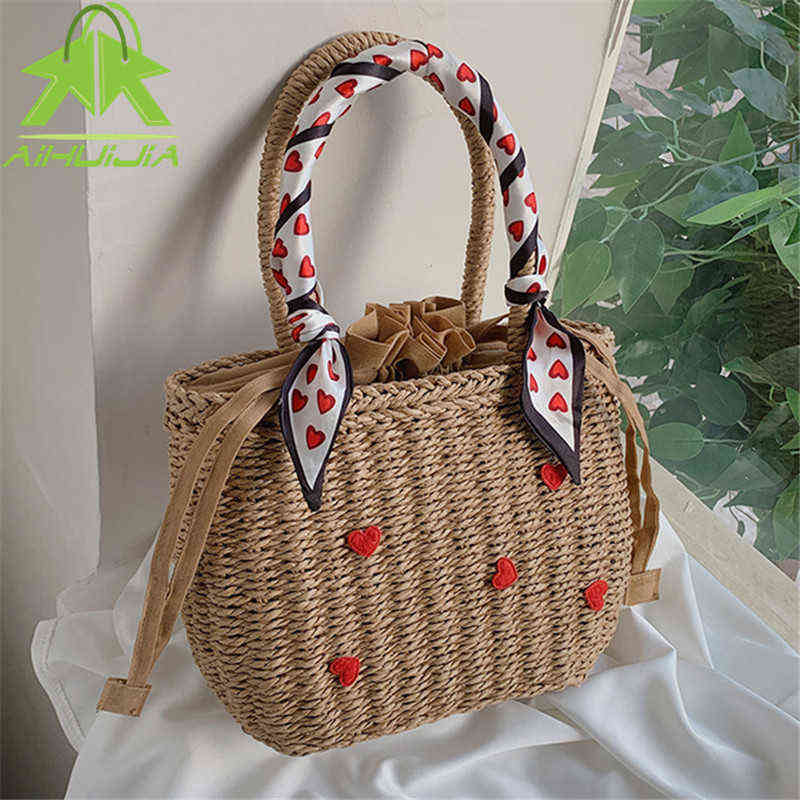 Shopping Bagsfashion Ribbon Straw Bags for Women Summer Bohemia Hand Made Weave Handbags Designer High Capacity Rattan Bag Sac a Main 220323, Khaki
Shopping Bagsfashion Ribbon Straw Bags for Women Summer Bohemia Hand Made Weave Handbags Designer High Capacity Rattan Bag Sac a Main 220323, Khaki