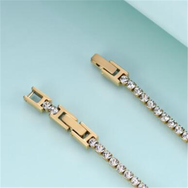 Tennis Bracelets High Quality Zircon Women Bracelet Adjustable Detachable Titanium Steel Double Button Bangles Fashion Jewelry