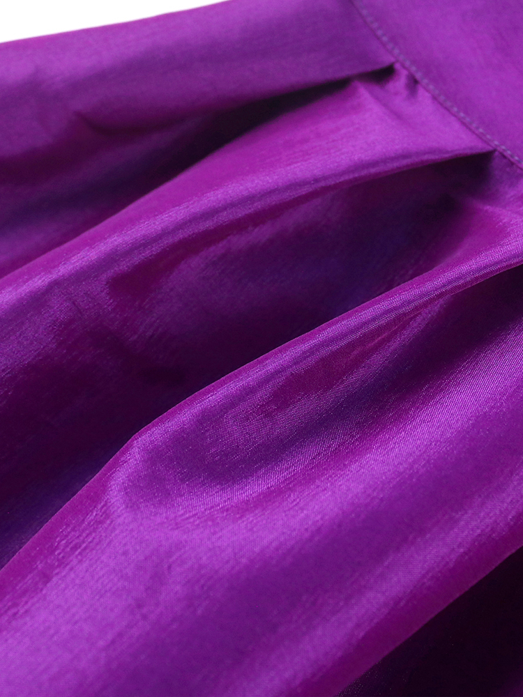 Women Party Skirts High Low Irregular Length Shiny Purple Christmas Lady Fashion Elegant Classy Female African Autumn Jupes 220317