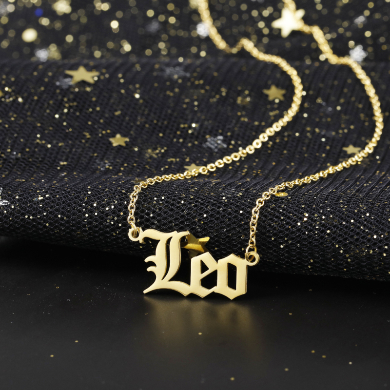 New Arrival Stainless Steel Zodiac Pendant Necklace Astrology Horoscope Charm Jewelry