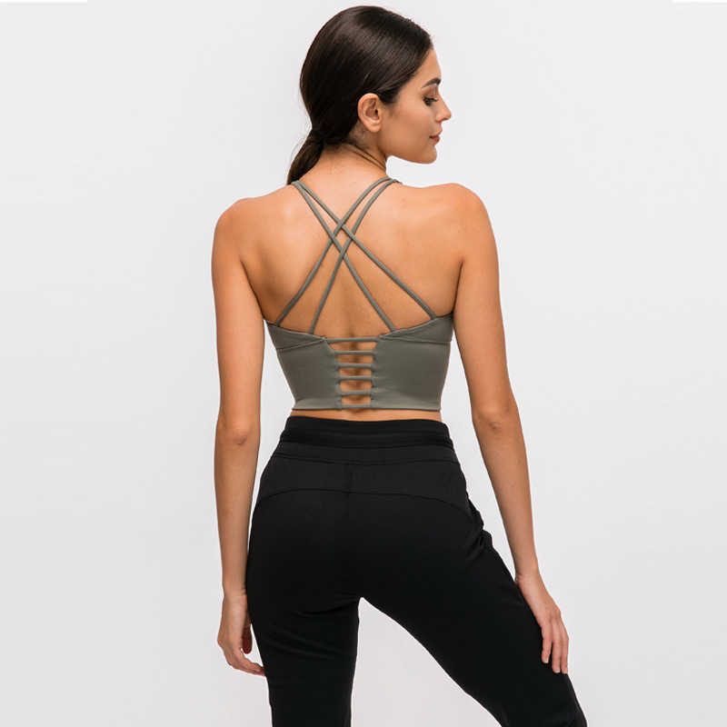 lu yoga outfits sports bra women's backless activewear fitness bra small suspenders thin shoulder straps cross back gym underwear, Black
lu yoga outfits sports bra women's backless activewear fitness bra small suspenders thin shoulder straps cross back gym underwear, Black