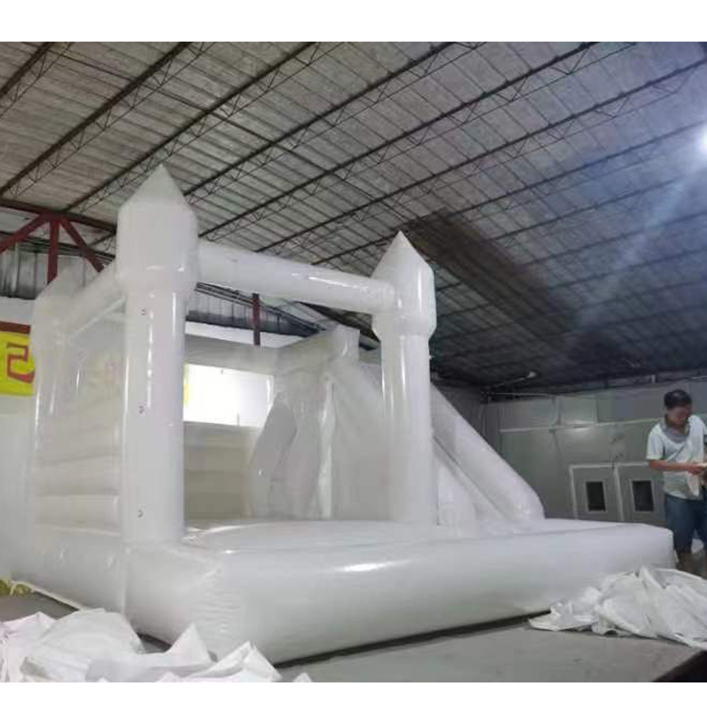 Commercial Wedding White Bounce House Inflatable Bouncer With Slide And Ball Pit Pool Bouncy Castle For Party