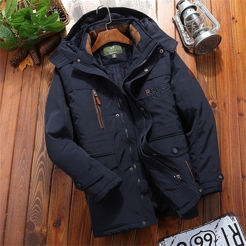 Winter Men Jackets Letter Thick Parkas Casual Warm Hooded Coat Outdoor Military Waterproof Windbreaker Zipper Parka 201128