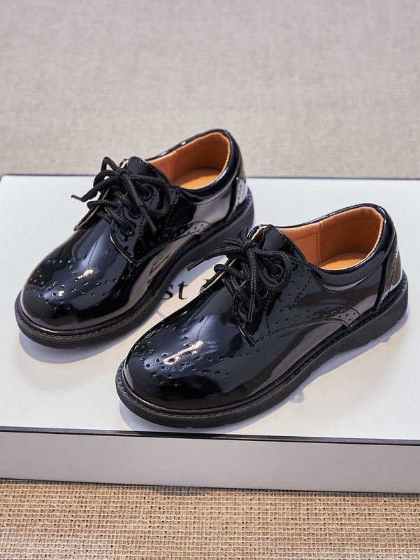 Boys Two Tone Lace-up Front Flat Oxfords SHE