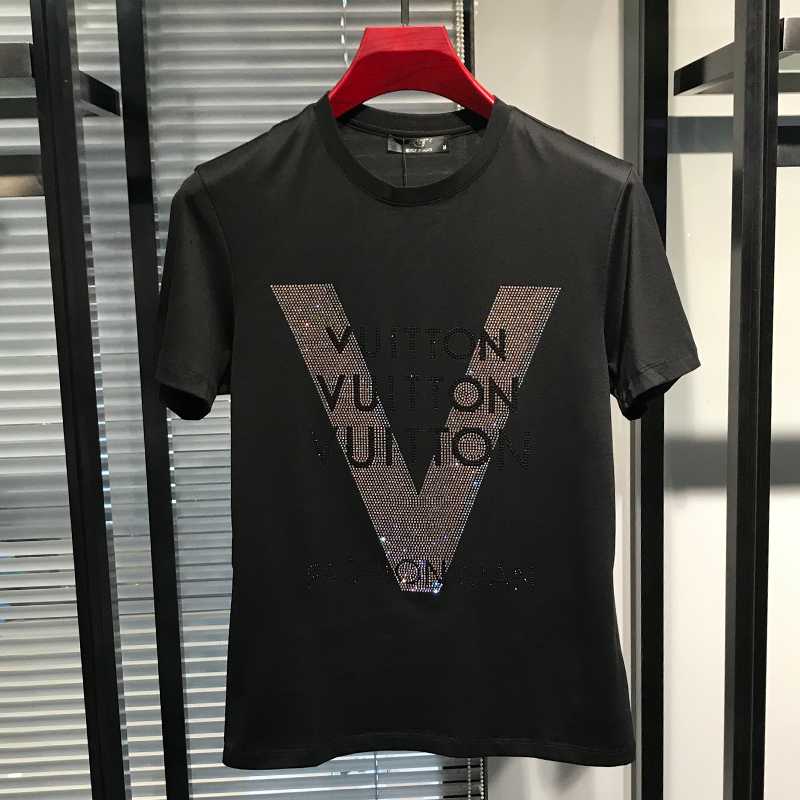 Men's T-Shirts Summer Men's T-Shirt Mercerized Cotton V-Shaped Pattern Rhinestone Street Fashion Style Short-Sleeve Male Quality Top Clo, As shown asian size
Men's T-Shirts Summer Men's T-Shirt Mercerized Cotton V-Shaped Pattern Rhinestone Street Fashion Style Short-Sleeve Male Quality Top Clo, As shown asian size