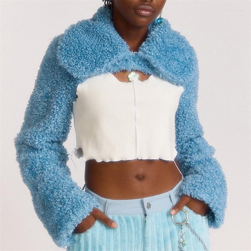 Women' Jackets 2022 Style Women Solid Color Pullover Long Sleeve Turn-down Neckline Crop Tops Green/ Blue Spring And Autumn Fashion
Women' Jackets 2022 Style Women Solid Color Pullover Long Sleeve Turn-down Neckline Crop Tops Green/ Blue Spring And Autumn Fashion